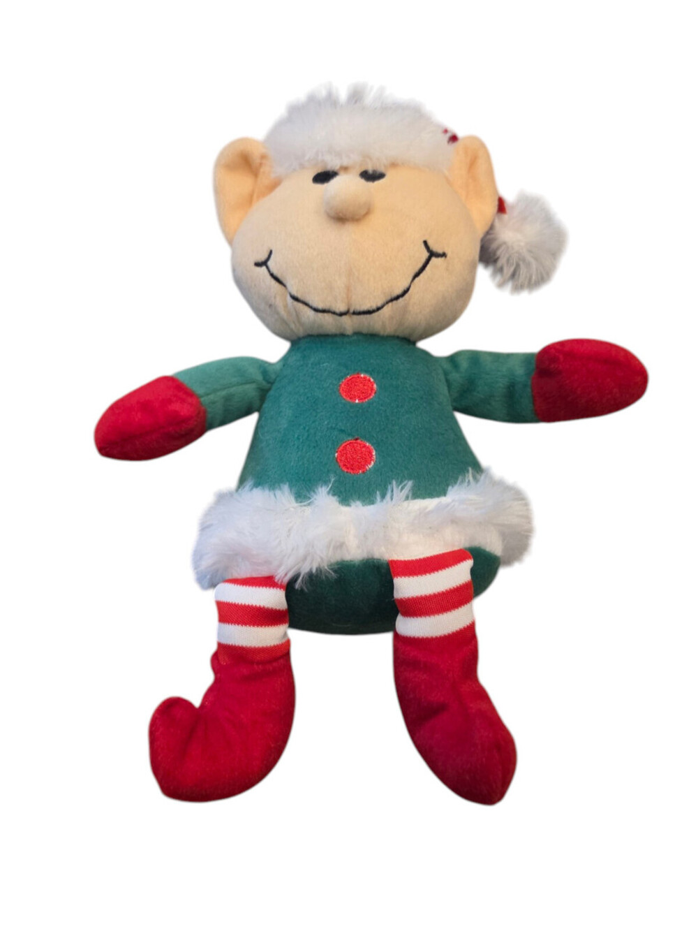 NEN Plush Stuffed Animal Christmas Santas Elf Green Red
